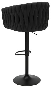 Barová stolička COFTON zamatová, čierna