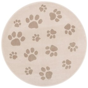 Béžový detský koberec ø133 cm Paws Light Beige – FD