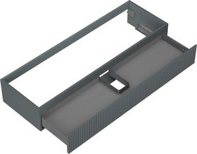 Mexen Rivel, kúpeľňová skrinka pod umývadlo 140 cm, 1 zásuvka, drážkovaná, grafitová matná, 91A20-14023-1-BF66