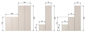 Krémová modulárna skriňa z borovicového dreva 100x200 cm Daily – vtwonen