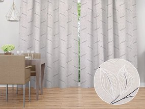 Biante Dekoračný záves Leona LN-164 Popínavé lístky na režnom 130x140 cm