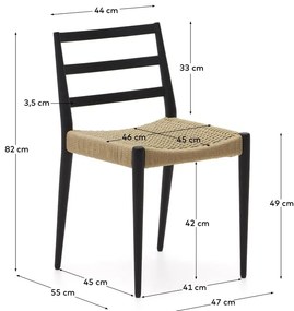 Jedálenská stolička z dubového dreva v čierno-prírodnej farbe v súprave 2 ks Analy – Kave Home