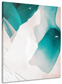 Obraz abstrakcia modrej lagúny - 80x120