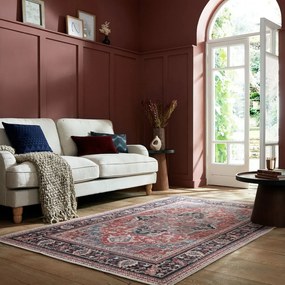 Vínovočervený umývateľný koberec s prímesou recyklovaných vlákien 160x230 cm Windsor – Flair Rugs