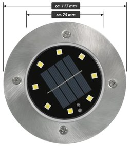 Sada solárnych záhradných vstavaných svietidiel, 8 LED, 12 k
