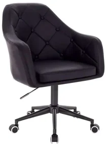 LuxuryForm DESIGN Kreslo ANDORA na čierne podstave s kolieskami - čierne