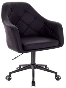 LuxuryForm DESIGN Kreslo ANDORA na čiernej podstave s kolieskami - čierne