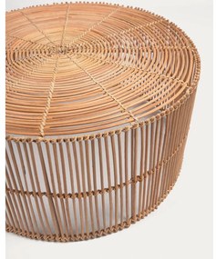 Ratanové okrúhle konferenčné stolíky v súprave 2 ks v prírodnej farbe ø 66 cm Elmima – Kave Home