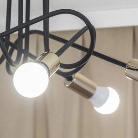 Prisadený luster OXFORD 5xE27/15W/230V zlatá/čierna