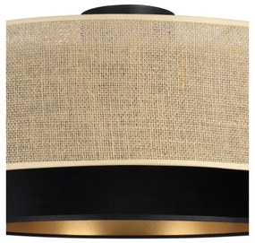 Stropné svietidlo SARTA 1xE27/60W/230V pr. 45 cm čierna/juta