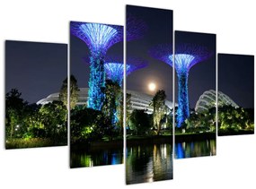 Obraz splnu v Singapurských záhradách (150x105 cm)