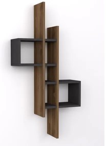 Nástenná polica EMSE 108x53,8 cm hnedá/antracit