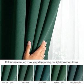 Tmavozelený zatemňovací termo záves 140x270 cm Pleat – Restilo