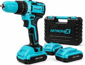 Akumulátorová príklepová vŕtačka so skrutkovačom NITRONIX 4787 + 2× batéria + kufrík