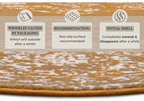 Žltý/oranžový okrúhly koberec ø 160 cm Méridional - Hanse Home