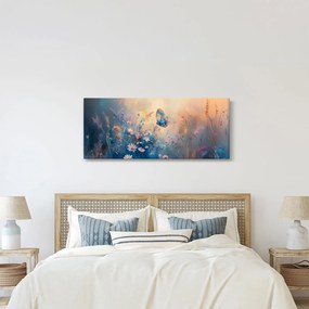 Obraz - Lúka s motýľom (120x50 cm)