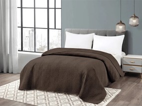 Zamatový prehoz na posteľ ARROW VELVET, tmavohnedý Rozmer: 170 x 210 cm