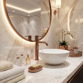 Rea Lungo Diamond, vysoká umývadlová batéria h-300, medená matná, REA-B9846