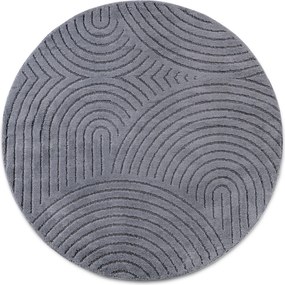 ELLE Decoration, Kusový koberec New York 106206 Antracite kruh, 200x200 (priemer) kruh, šedá, chodba / predsieň