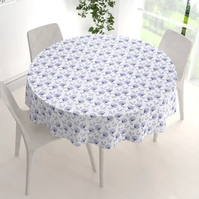 Biante Bavlnený okrúhly obrus Sandra SA-254 Modré poľné kvety Ø 130 cm
