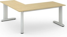 Rohový kancelársky písací stôl PRIMO FLEXIBLE, 180x180 cm, breza