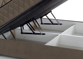 Posteľ Reve 160x200 cm, svetlo hnedá látka