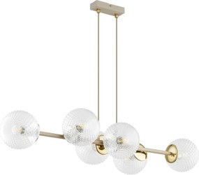 Brilagi - Závesný luster na lane STELLA 6xE27/60W/230V béžová/zlatá