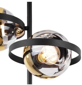 Stropné svietidlo Asturia Ring, 3x zlaté/transparentné sklenené tienidlo, B/G