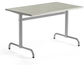 Stôl PLURAL, 1200x700x720 mm, linoleum - šedá, strieborná