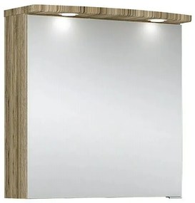 Camargue Orion Zrkadlová skrinka s LED osvetlením, 60 × 67,2 × 26,5 cm, dub Sanremo