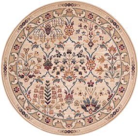 Koberec Agnella Isfahan Amara svetlobéžový kruh