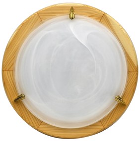 CLX Moderné nástenné/stropné svietidlo SANDRO, 1xE27, 60W, 30cm, kruhové, borovica