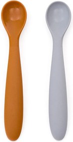 Svetlomodré/oranžové plastové/zo silikónu detské lyžičky v súprave 2 ks Lili – Kave Home