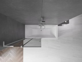 Mexen Velar L, 2-krídlová posuvná vaňová zástena 90 x 150 cm, 8mm šedé sklo, chrómový profil, 896-090-003-41-01