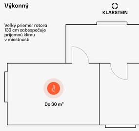 Klarstein Santa Elena Smart 52", Ø 132 cm stropný ventilátor, 10260 m³/h, lopatky z pravého dreva, 6 nastavení rýchlosti, diaľkové ovládanie