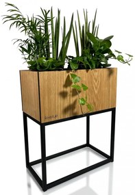 Dekoračný kvetináč z hladkého prírodného dubu LOFT FIORINO 42X22X50 cm