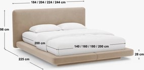 Zelená čalúnená dvojlôžková posteľ 140x200 cm Linea – Micadoni