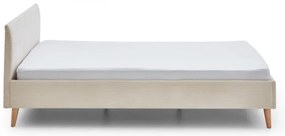 Béžová čalúnená dvojlôžková posteľ bez roštu 140x200 cm Wicki – Meise Möbel