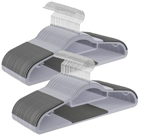 Vešiaky na šaty, odolné plastové ramienka, balenie 50 kusov, sivé