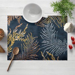 Biante Zamatové prestieranie na stôl Tamara TMR-005 Papradie na modrosivom 35x45 cm