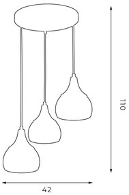 Luster na lanku AKTAN 3xE27/60W/230V čierna guľatý
