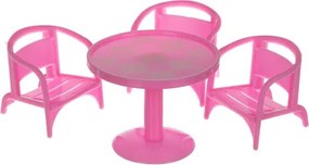 Trojposchodový domček pre bábiky s balkónom – bábika + 22 kusov nábytku