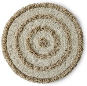 Béžová okrúhla bavlnená kúpeľňová predložka Bath mat - Ø 80 cm