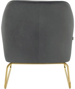 Sivé zamatové kreslo Joshua - Støraa