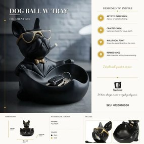 Dekoratívna soška Dog Ball čierna