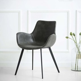 HYPE ČALÚNENÁ STOLIČKA S PODRÚČKAMI vintage grey/black