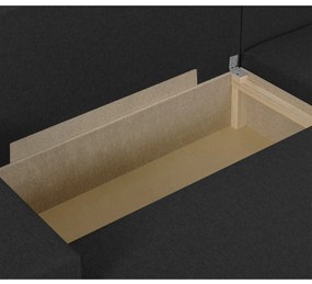 Rozkládací rohová sedací souprava MODO3 + 2 Taburety Černá