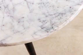 Konferenčný stolík ADLON, sada 2 kusov, akáciové drevo, prírodné a mramorové, biele