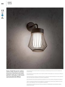 Redo 9843 - Vonkajšia nástenná lampa TITTI 1xE27/42W/230V IP44 antracit