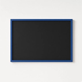 Toptabule.sk  Čierna kriedová tabuľa v modrom drevenom ráme COLOR 100x200 cm